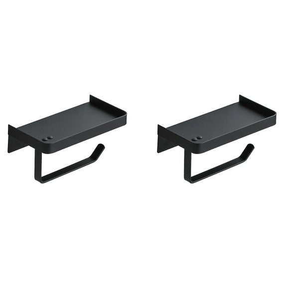 Toilet Paper Holder With Shelf Stainless Steel Wall Mount Adhesive Toilet Pap Carousel 1