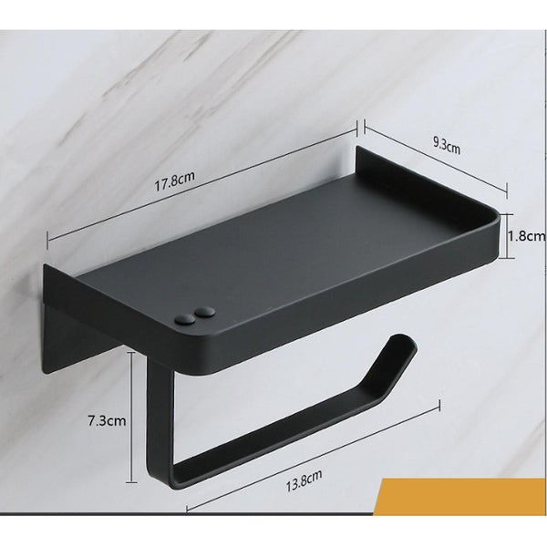 Toilet Paper Holder With Shelf Stainless Steel Wall Mount Adhesive Toilet Pap Carousel 2