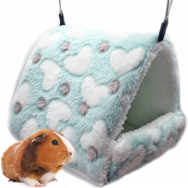 Cyan M Sleeping Rodent Plush Small House Hamster Hammock Toy Bed House For Gui Carousel 1