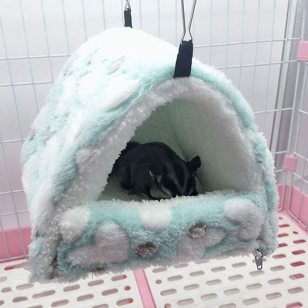 Cyan M Sleeping Rodent Plush Small House Hamster Hammock Toy Bed House For Gui Carousel 2
