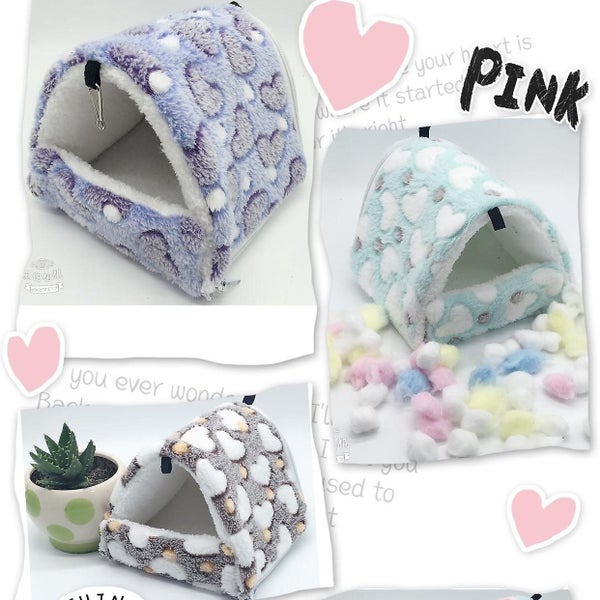 Cyan M Sleeping Rodent Plush Small House Hamster Hammock Toy Bed House For Gui Carousel 5