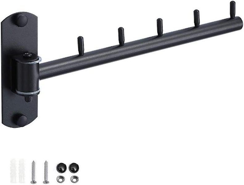 Stainless Steel Clothes Hanger With Swing Arm Support Bars Wall Mounted Hanger Carousel 1