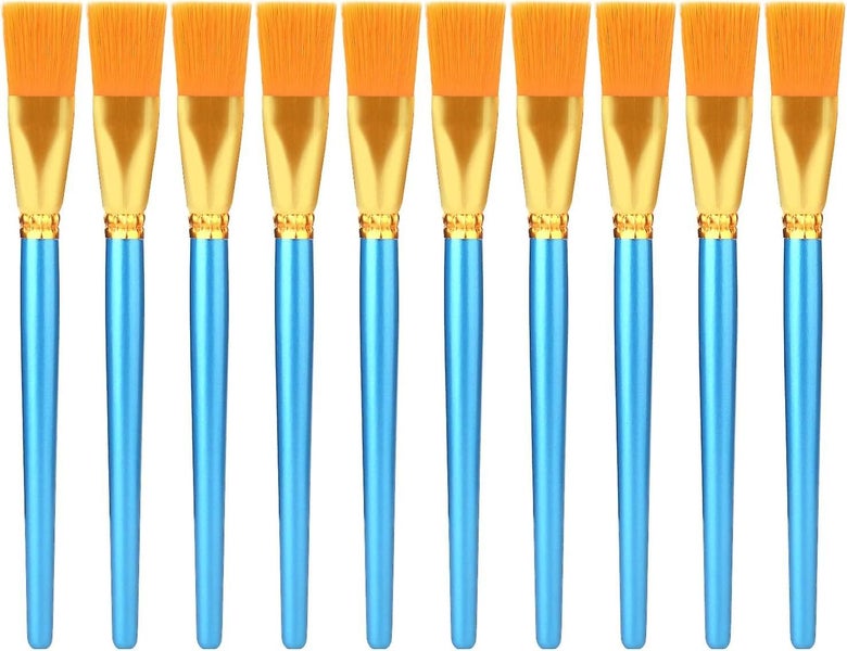 10pcs Flat Paint Brushes 2.5cm Wide Watercolor Gouache Brush Flat Acrylic B Carousel 1