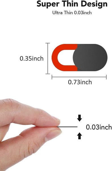 Laptop Webcam Cover 8 Pcs 4 Black+4 Red Webcam Cover Kiwi Design Ultra-thin Carousel 2