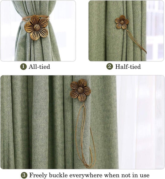 Purple Color Set Of 2 Retro Magnetic Curtain Tiebacks Japanese Apricot Tree Carousel 2