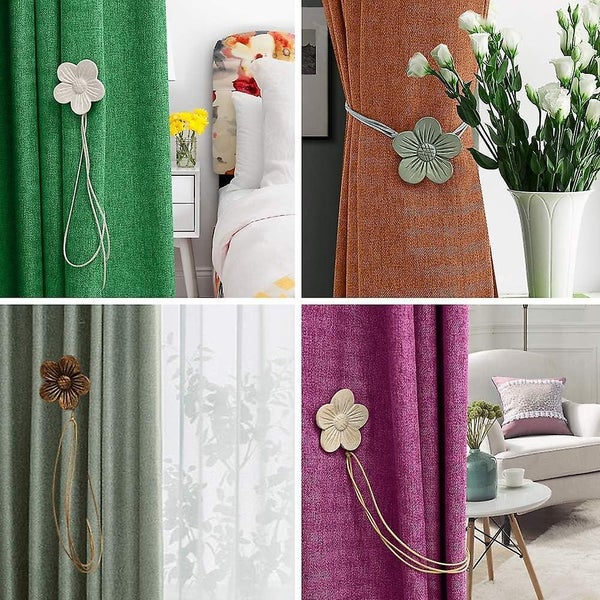 Purple Color Set Of 2 Retro Magnetic Curtain Tiebacks Japanese Apricot Tree Carousel 5