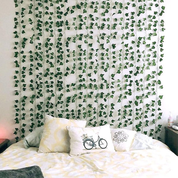 12 Pcs Fake Ivy Fake Vines Silk Ivy Wreath Green Faux Green Hanging Plant Vin Carousel 1