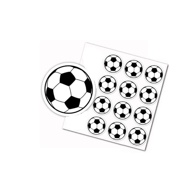 40pcs Soccer Stickers Kids Birthday Cake Topper Round Disc With Small Soccer B Carousel 1