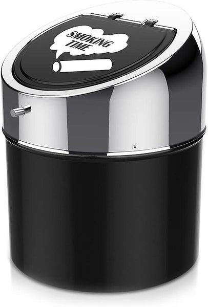 Stainless Steel Ashtray With Lid silver Black Portable Windproof Ashtray L Carousel 1