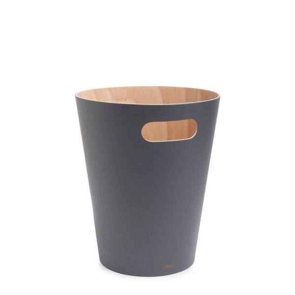 Umbra Woodrow Trash Can (7.5L) Charcoal Carousel 1