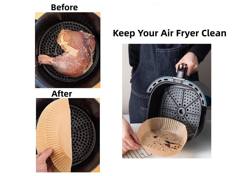 200Pcs Air Fryer Liners Non-stick Disposable Liners Baking Paper Carousel 2