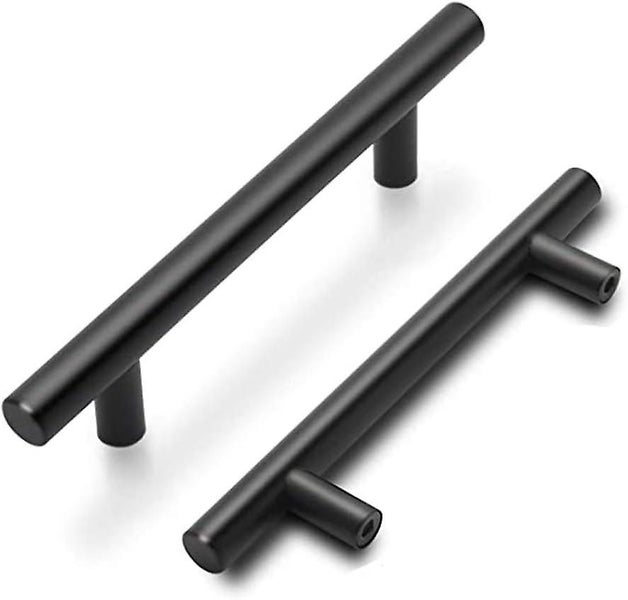 96mm Black Kitchen Cabinet Door Knob Cabinet Pull Black T-handle Hollow Stainl Carousel 1