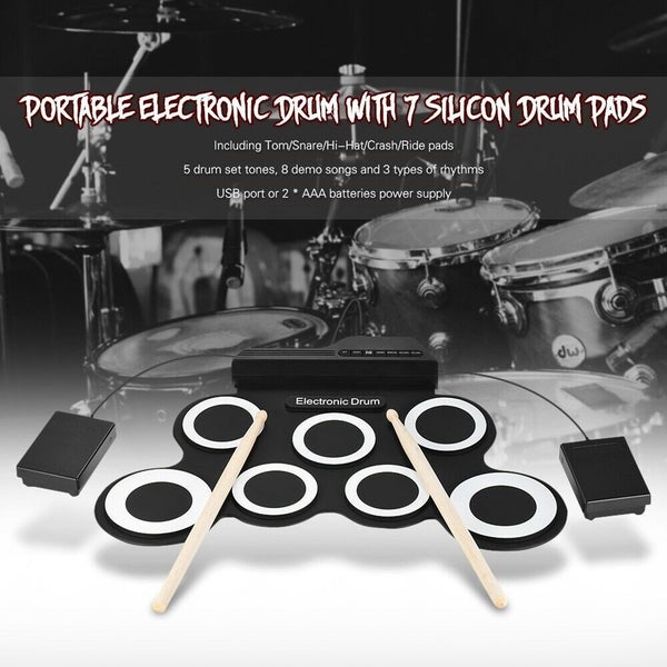 Brand New Electronic Portable Roll Up Silicone USB Drum Kit629347212988191125