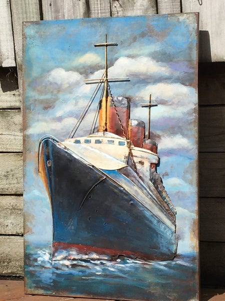 3D Ship made by Iron plate and oil panting burn-in and antique finish Carousel 1