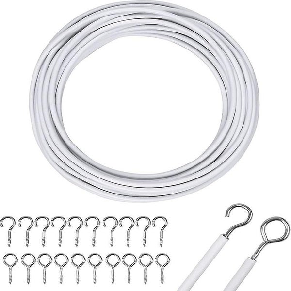 Net Curtain Wire 10m Curtain Wire White Curtain Wire With Curtain Hooks And Ey Carousel 1