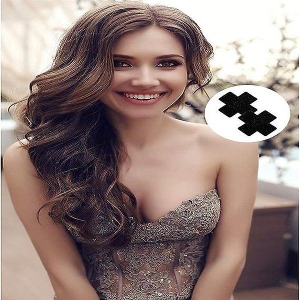 6 Pairs Of Nipple Tapes black Crossed Nipple Tapes Disposable Nipple Cover Carousel 5