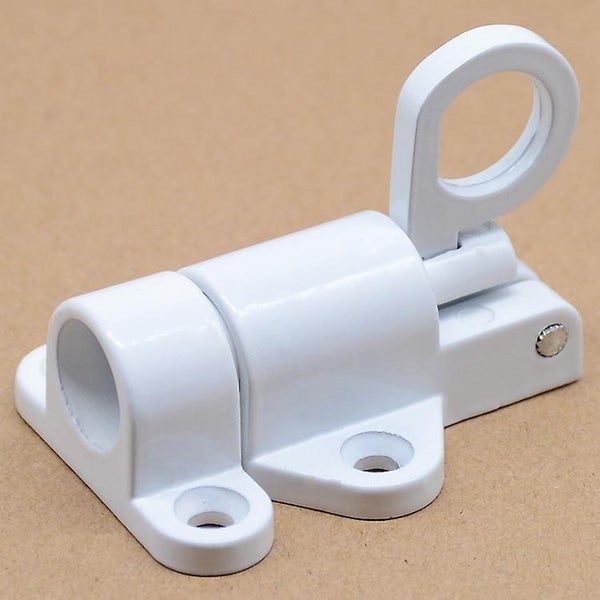 White 2 Pcs Automatic Door Latch Aluminumwindow Security Door Spring Pull Rin Carousel 1