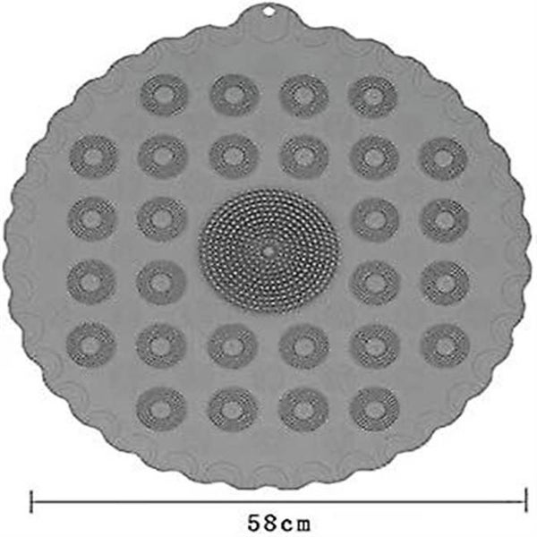 Non-slip Round Shower Mat Silicone Massage Bath Mat For Shower Cabin Bathroom Carousel 3