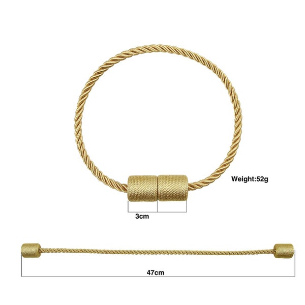 4 Pieces Magnetic Curtain Tiebacks Coffee Color Braided Magnetic Curtain Buckl Carousel 2