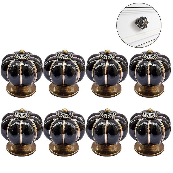8pcs Round Ceramic Pumpkin Cabinet And Furniture Knobs Pulls Chrome Finished B Carousel 2