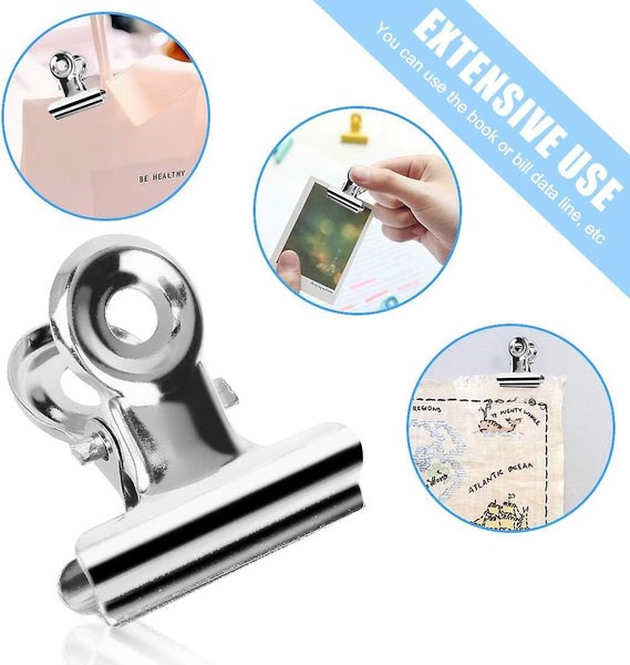 Bulldog Metal Clips 50pcs Metal Hinge Clips 20mm Paper Clamp Silver Bulldog Carousel 2