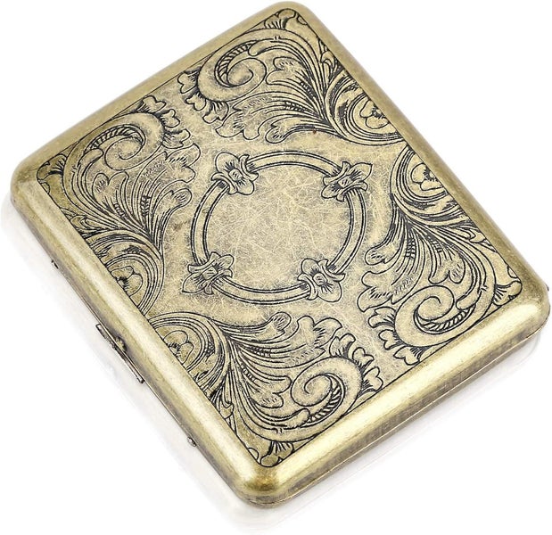 Men's Cigarette Case Vintage Bronze Case 20 Portable Cigarettes64480269456770110