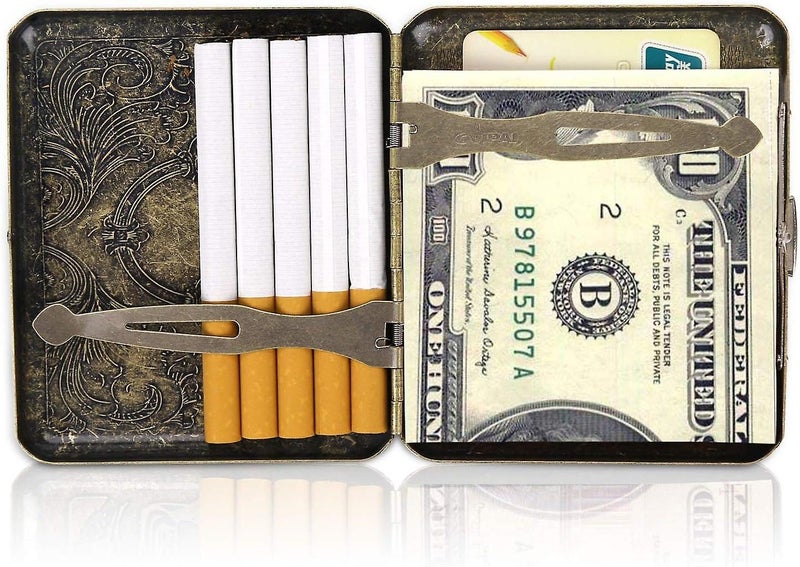 Men's Cigarette Case Vintage Bronze Case 20 Portable Cigarettes64480269456770113