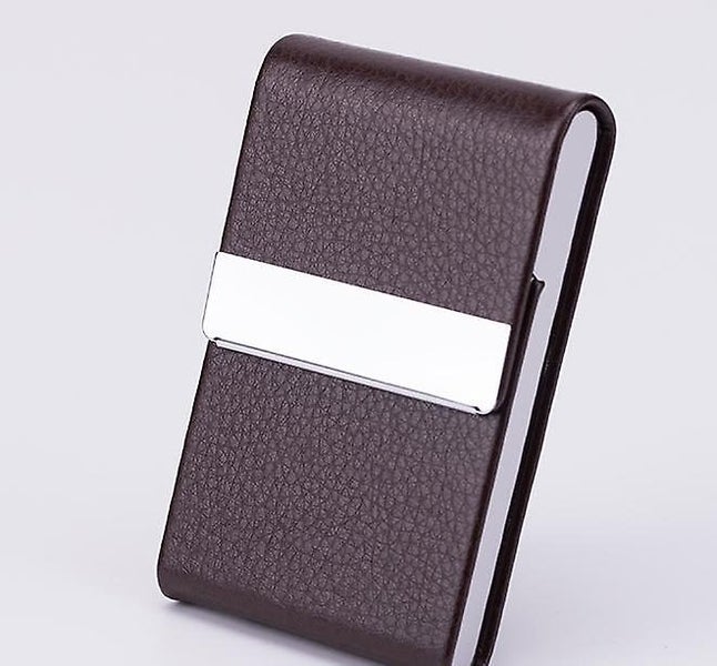 Brown Metal Cigarette Case Pu Leather Cigarette Case Thin Cigarette Case Men Carousel 2