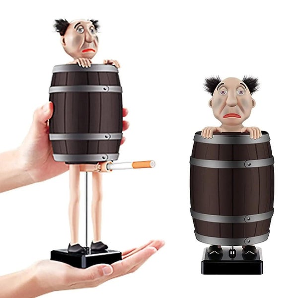 Cigarette Dispenser Funny Cigarette Holder Pop Up Wooden Barrel Cigarette Box