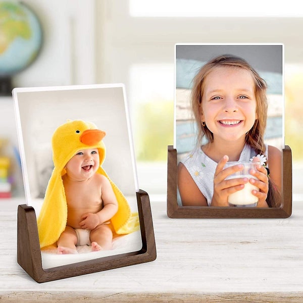 2pcs Picture Frame Rustic Wooden Photo Frames With Walnut Wood Base And High64167831962499113