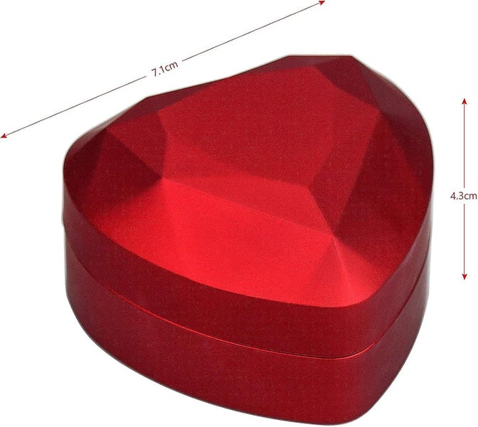 Velvet Ring Box Heart Shape Ring Box With Led Light Jewelry Box For Wedding Carousel 2