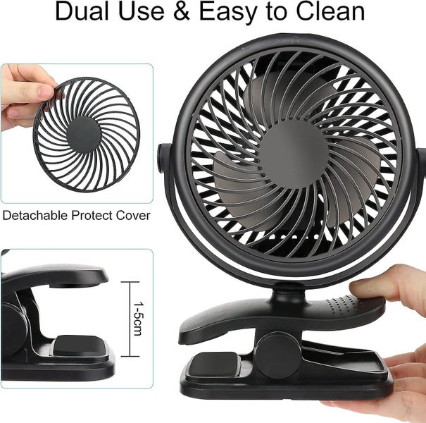 Mini Usb Fan Desk Usb Fan With Clip Portable Rechargeable 360 Rotation With 3 Carousel 5