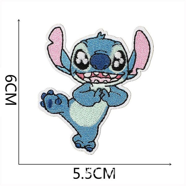 16 Pcs Iron On Patches Stitch Cartoon Stitch Patches Embroidered Applique Kit Carousel 2