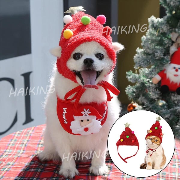 Christmas Pet Clothing 1pc Christmas Pet Dog Puppy Hat For Small Dogs Cats Carousel 2