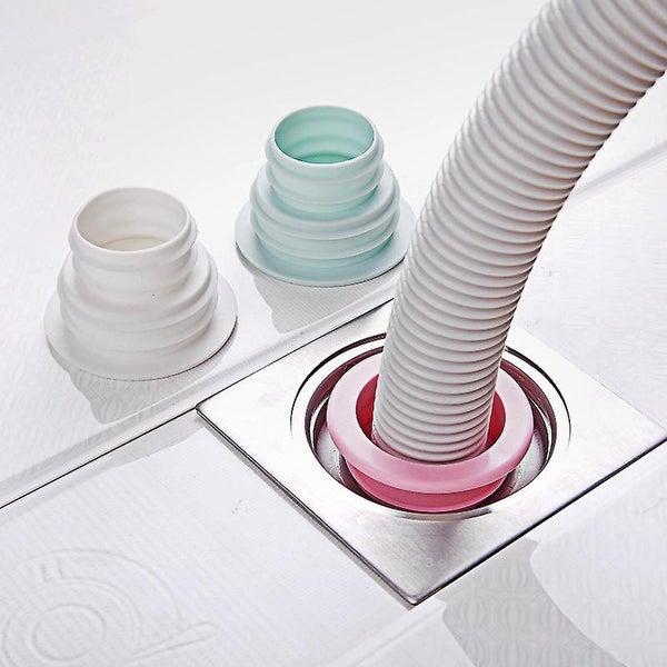 Green 4pcs Silicone Ring Deodorant Drain Seal Washing Machine Gasket Bathroom Carousel 2