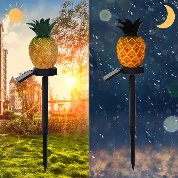 Decorative Solar Lights For Outdoor Garden Set Of 2 Pineapple Waterproof Land Carousel 1