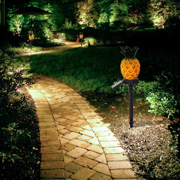 Decorative Solar Lights For Outdoor Garden Set Of 2 Pineapple Waterproof Land Carousel 2