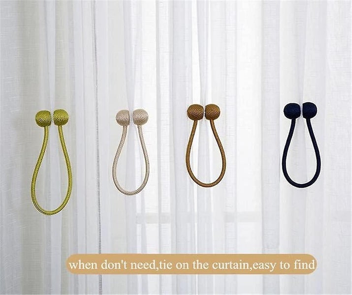 Set Of 2 Magnetic Curtain Ties grey Curtain Clips Cord Fixings Curtain Webbi Carousel 5