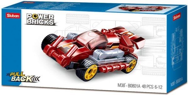 xSluban B0801A Power Bricks: Fast Red - Pull Back Car (48pcs) Carousel 1
