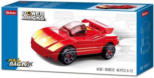 xSluban B0801E Power Bricks: Red Furious - Pull Back Car (46pcs) Carousel 1