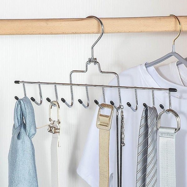 Chrome Metal Accessory Hanger For Belts Ties And Jewellery With 10 Individual Carousel 2