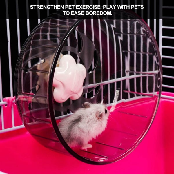 13cm Lovely Hamster Running Exercise Wheel Plastic Rat Running Play Toy Carousel 2