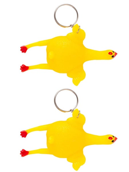 2 Pack Keychain Laying Hen Hen Stress Relief Soft Toy Chick Laying Hen Squeeze Carousel 2