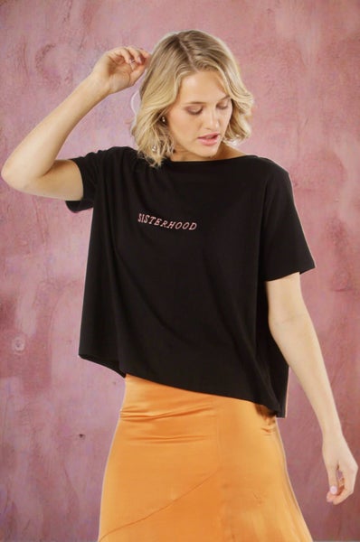 Fate + Becker Sisterhood Tee in Black Magic Carousel 1