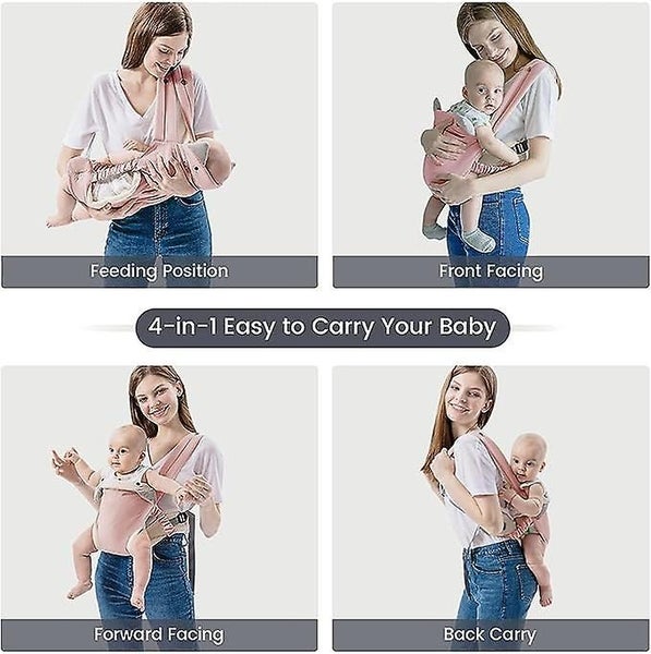 Baby Strap Pink With Pockets Four In One Easy To Wear Ergonomically Adju Carousel 2
