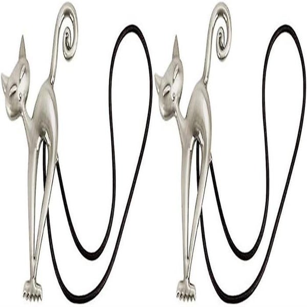 2pcs Magnetic Curtain Tiebacks Magnetic Curtain Tiebacks Beautiful Cat Pattern Carousel 1