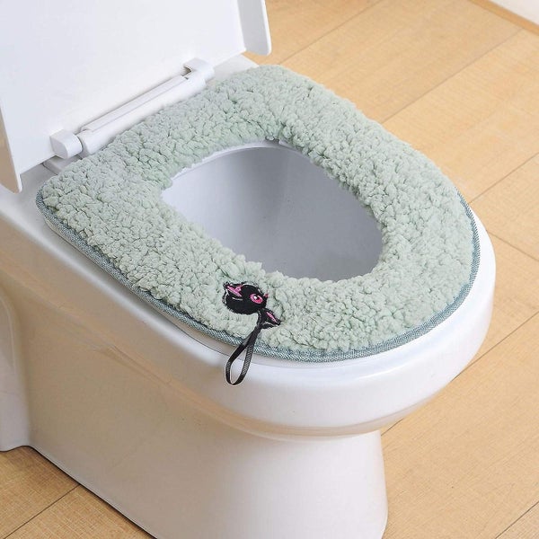 2 Pack Universal Soft Warm Toilet Seat Cushion With Hanging Loopgreen Carousel 1