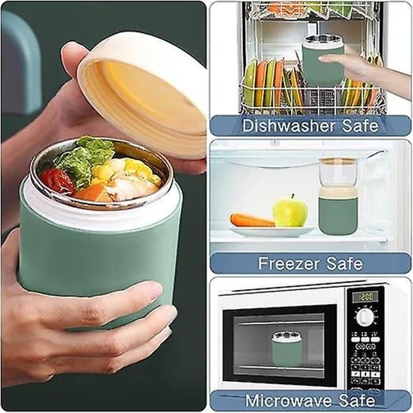 Insulated Yogurt Container green 700ml Meal Cereal Cup Instant Breakfast C64481365328770113