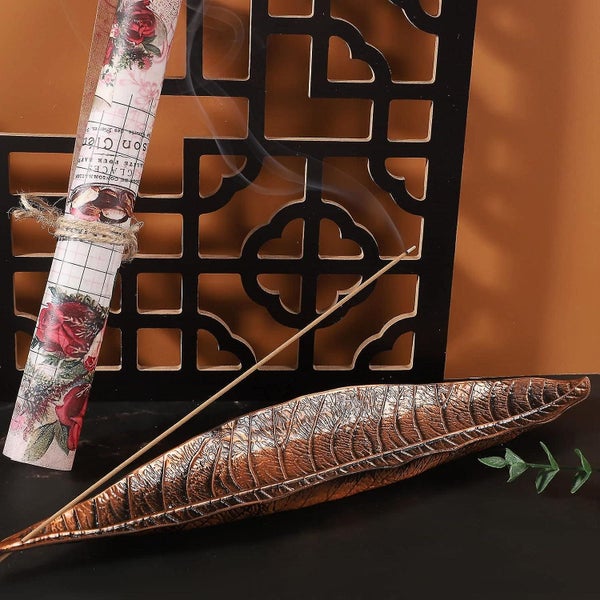 Incense Holder 25cm Metal Incense Holder Leaf Shape Incense Burner Incense S Carousel 5