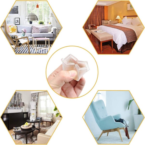 Silicone Chair Caps Feet Pads 20pcsTransparent square/3-3.5cm Square Tabl Carousel 2